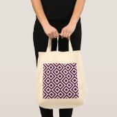 Paars en Wit Meanderen Tote Bag (Voorkant (product))