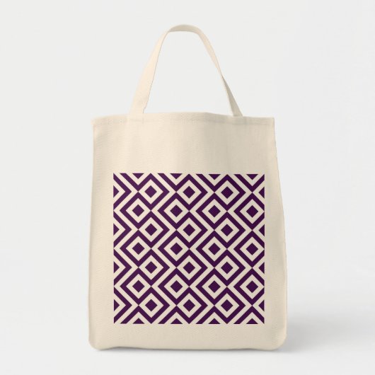 Paars en Wit Meanderen Tote Bag (Voorkant)