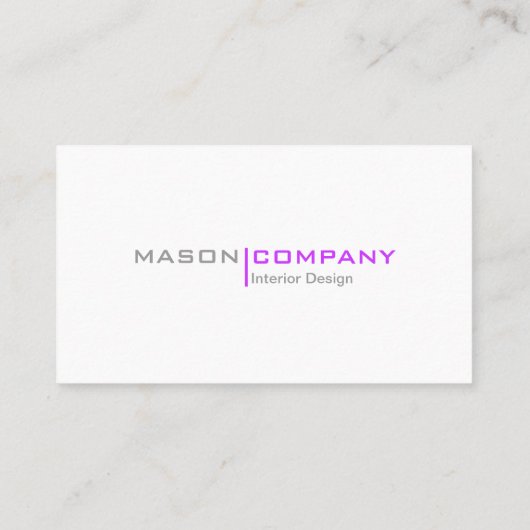 Paars en wit Minimalistisch Visitekaartje (Achterkant)