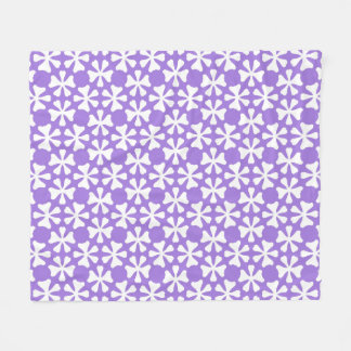 Paars en Wit Modern Geometrisch Bloempatroon Fleece Deken