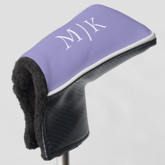 Paars en Wit | Modern Monogram Golfheadcover (3/4 voorkant)