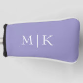 Paars en Wit | Modern Monogram Golfheadcover (Voorkant)