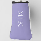 Paars en Wit | Modern Monogram Golfheadcover (Draai 90)