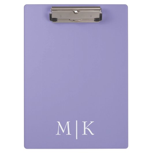 Paars en Wit | Modern Monogram Klembord (Voorkant)