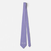 Paars en Wit | Modern Monogram Stropdas (Voorkant)