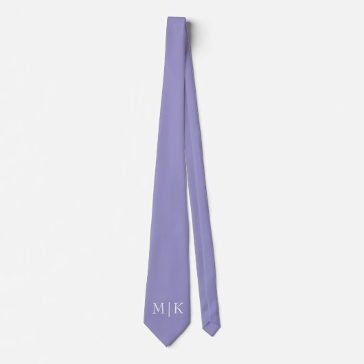 Paars en Wit | Modern Monogram Stropdas (Voorkant)