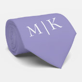 Paars en Wit | Modern Monogram Stropdas (Opgerold)