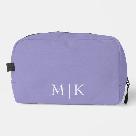 Paars en Wit | Modern Monogram Toilettasje (Voorkant)