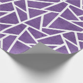 Paars en wit mozaïekpatroon cadeaupapier (Hoek)