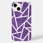 Paars en wit mozaïekpatroon Case-Mate iPhone case (Achterkant)