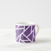 Paars en wit mozaïekpatroon espresso kop (Voorkant rechts)