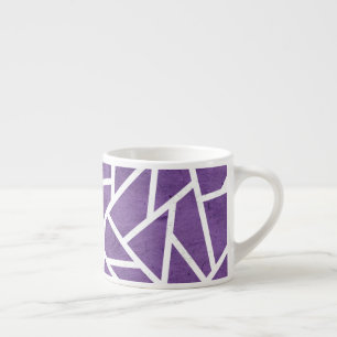 Paars en wit mozaïekpatroon espresso kop