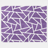 Paars en wit mozaïekpatroon fleece deken (Voorkant (Horizontaal))