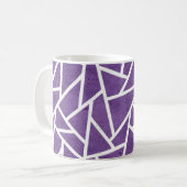 Paars en wit mozaïekpatroon koffiemok (Voorkant links)