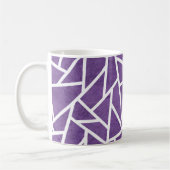 Paars en wit mozaïekpatroon koffiemok (Links)