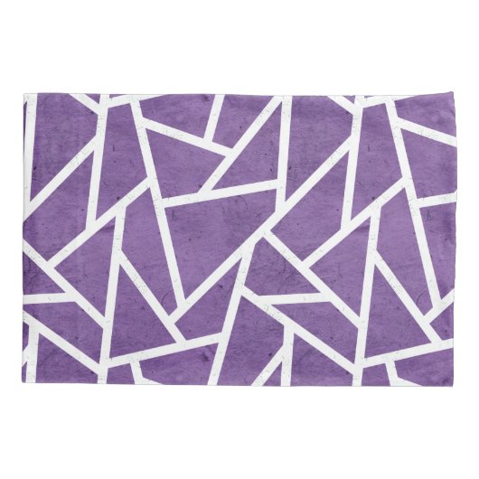 Paars en wit mozaïekpatroon kussensloop (Achterkant)