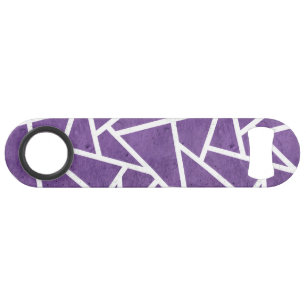 Paars en wit mozaïekpatroon speed flessenopener