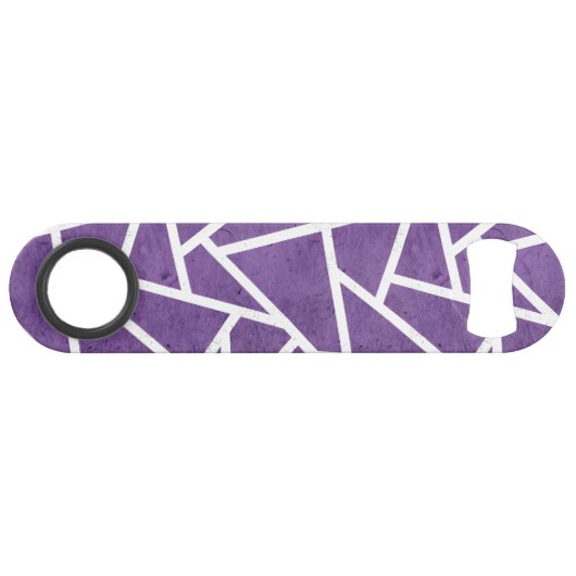 Paars en wit mozaïekpatroon speed flessenopener (Voorkant (Horizontaal))
