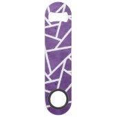 Paars en wit mozaïekpatroon speed flessenopener (Voorkant)