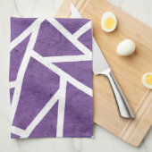 Paars en wit mozaïekpatroon theedoek (Quarter Fold)