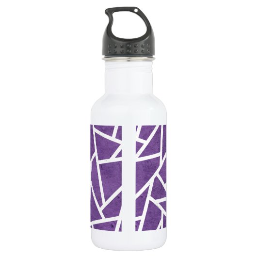 Paars en wit mozaïekpatroon waterfles  (Achterkant)