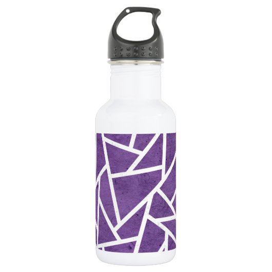 Paars en wit mozaïekpatroon waterfles (Voorkant)