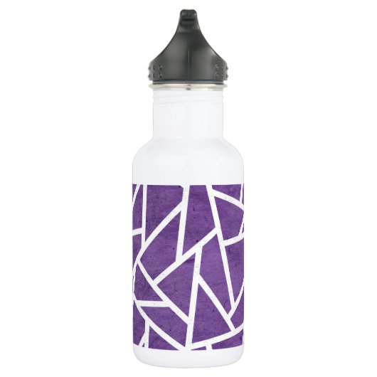 Paars en wit mozaïekpatroon waterfles  (Rechts)