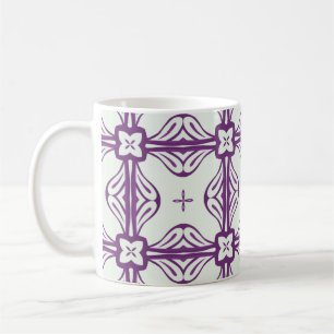 Paars en wit naadloos patroon koffiemok