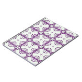 Paars en wit naadloos patroon notitieboek (Linkerzijde)