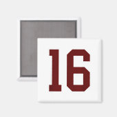 Paars En Wit Nummer 16 Shirt Speler Uniform # Magneet (Voorkant / Achterkant)