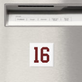 Paars En Wit Nummer 16 Shirt Speler Uniform # Magneet (Insitu (Vaatwasser))