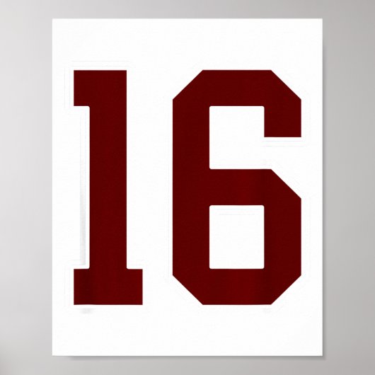 Paars En Wit Nummer 16 Shirt Speler Uniform # Poster (Voorkant)