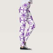 Paars en wit oud Engels gestileerd Leggings (Rechts)