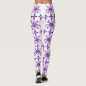 Paars en wit oud Engels gestileerd Leggings (Achterkant)