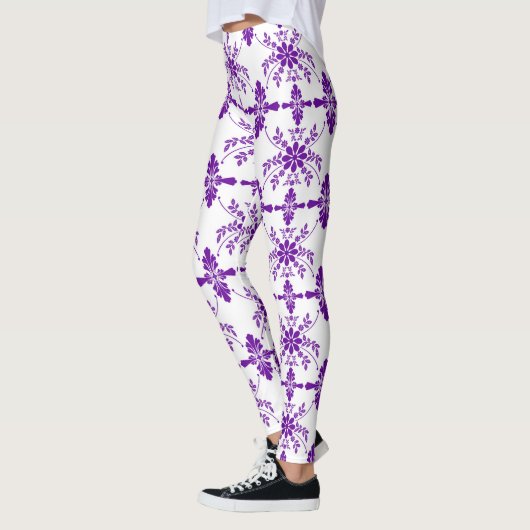 Paars en wit oud Engels gestileerd Leggings (Links)