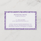 Paars en wit  paisleypatroon visitekaartje (Achterkant)