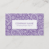 Paars en wit  paisleypatroon visitekaartje (Voorkant)