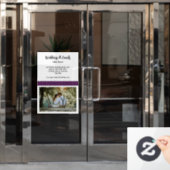 Paars en wit raamsticker (Kantoordeur)