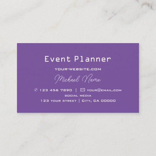Paars en wit schaakbord Professional stijlvol Visitekaartje (Achterkant)