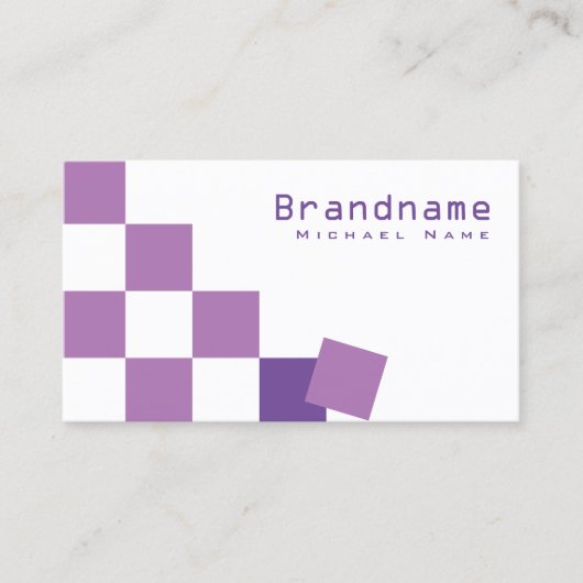 Paars en wit schaakbord Professional stijlvol Visitekaartje (Voorkant)