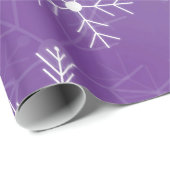 Paars en wit Snowflake-patroon Cadeaupapier (Rol Hoek)