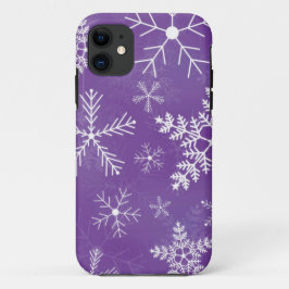 Paars en wit Snowflake-patroon Case-Mate iPhone Case