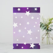 Paars en wit Star Patroon Briefpapier (Staand voorkant)