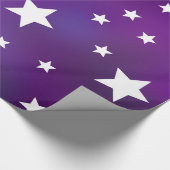 Paars en wit Star Patroon Cadeaupapier (Hoek)