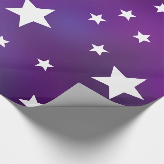Paars en wit Star Patroon Cadeaupapier (Hoek)