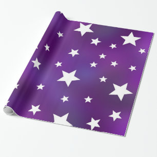 Paars en wit Star Patroon Cadeaupapier