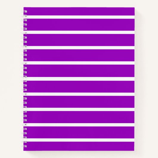 Paars en wit streepjesontwerp notitieboek (Voorkant)
