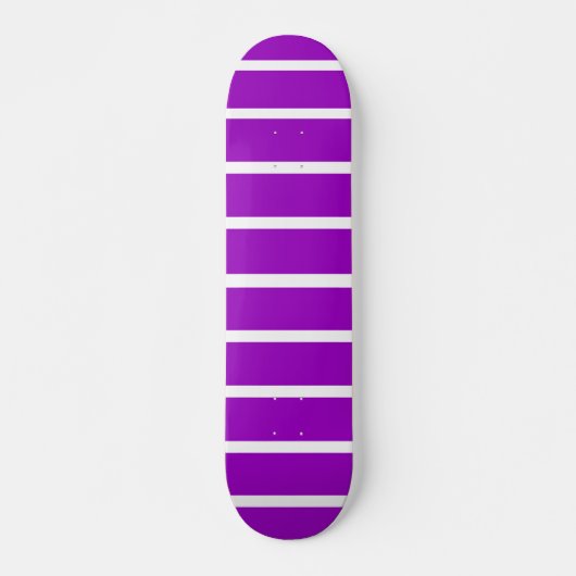 Paars en wit strepenontwerp persoonlijk skateboard (Voorkant)