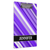 Paars en wit striped patroon + aangepaste naam klembord (Rechts)