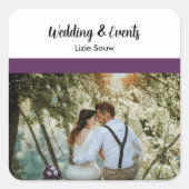 Paars en wit vierkante sticker (Voorkant)